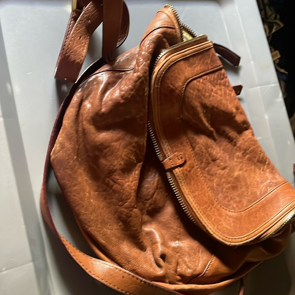 Dr Yany Brown Leather Bucket Shoulder Bag*